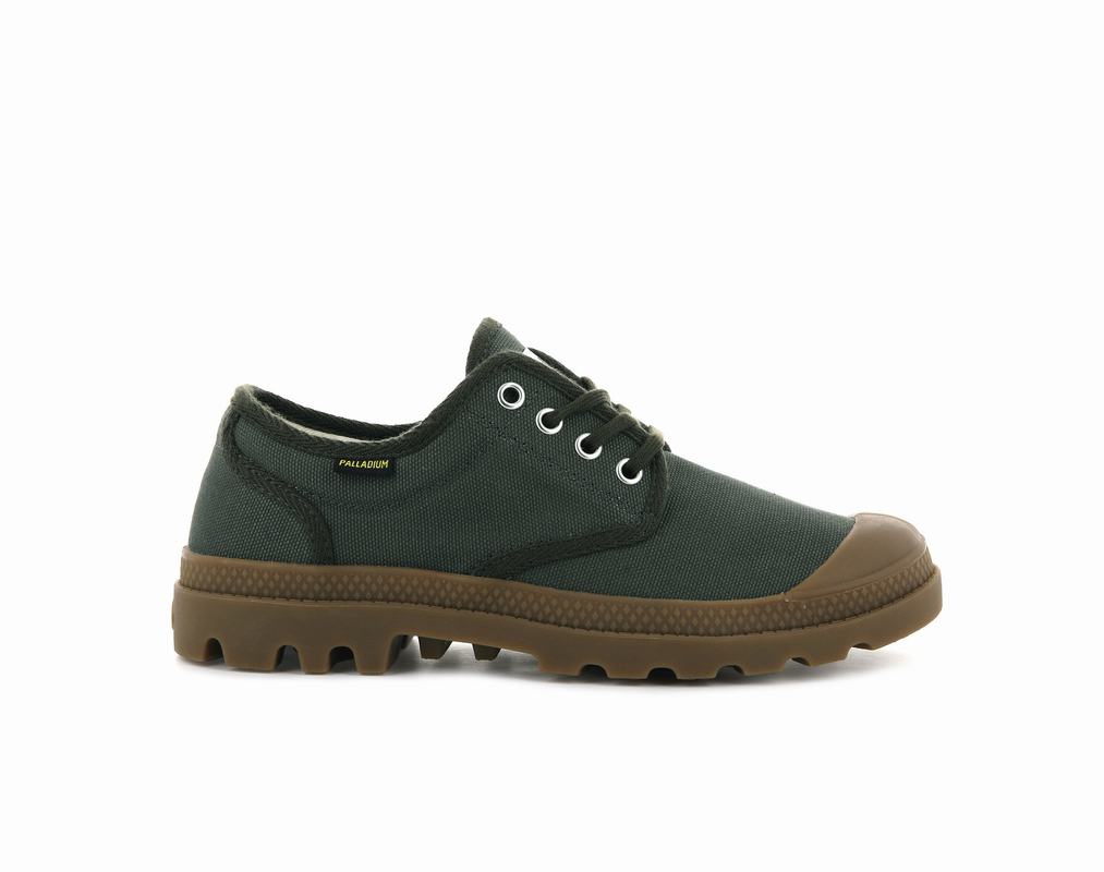 Palladium Pampa Oxford Originale Men's Shoes Olive (OICK45721)